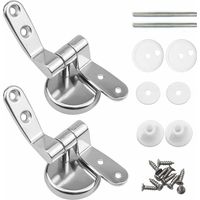 Toilet Seat Hinge Clips, Set of 2 Replacement Toilet Seat Hinges with Zinc Alloy Fixings