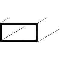 Aluminium 1mm Stärke Rechteckrohr-Profil, Flach, Profil, Winkel, natur eloxiert 30x15x1mm 2 Meter