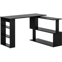 Bureau en L avec étagères 120x110x74.5 cm Noir