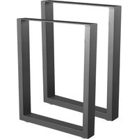 Bc-Elec – Pieds de table rectangulaires en métal 60x72cm HM6072B – Set de 2 – Capacité 300kg – Avec accessoires de montage et protecteurs de sol