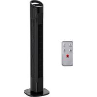 Ventilador de torre con mando a distancia de 5 m – oscilación de 70° – 3 funciones y 3 velocidades – Negro