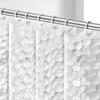 Shower Curtain Liner with 12 Hooks, Mildew Resistant, Antibacterial, Waterproof 72 x 78 inch, Semi-Transparent