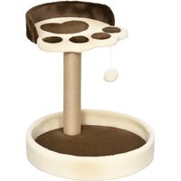 Árbol Rascador para Gatos Altura 44 cm Torre de Escalada con 2 Camas Poste de Yute, Juguete Colgante Marrón