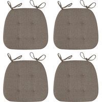 Lot de 4 coussins chaise qualité supérieure café, résistants intempéries, faciles à nettoyer