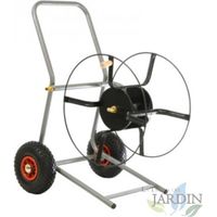 Chariot porte-tuyau en acier pour tuyaux de 15 mm et 120 m ou de 19 mm et 85 m Rangement professionnel