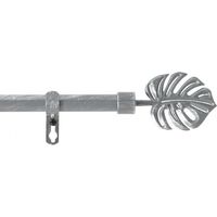Homemaison – Tringle à rideau décorative Tropical – Longueur 120/210 cm – Métal gris – Diamètre 1,9 cm – Embouts originaux pour décoration intérieure