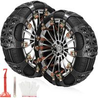 Chaînes à Neige, 6 pièces Chaine Neige, Chaine Voiture Neige Universelles, 165-275MM Chaînes à pneus pour Largeur, Chaînes de sécurité d'hiver Pour Pneus (Noir)