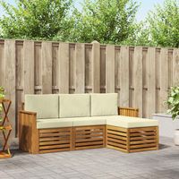 Ensembles de canapés avec coussin 4 pcs Naturel et Crème