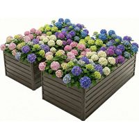 Hochbeet aus Metall 219x112x64 cm, offener Boden, rostfest mit Holzmaserung, für Gemüse & Blumen