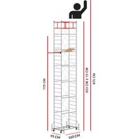 Echafaudage M4 LUX avec une base extractible (Hauteur de travail 9,70 m)