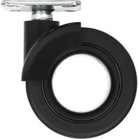 Lenkrolle rotola schwarz, 47x47 mm, D. 65 x H.80 mm, Achsabstand 35x35mm