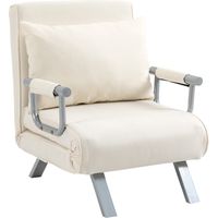 Poltrona Letto 2 en 1 Schienale Inclinabile 5 positions 65x69x82cm Beige