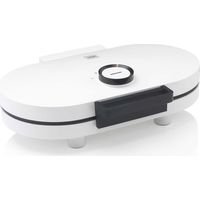 Waflera doble con forma de corazón, antiadherente, 1200 W, color blanco