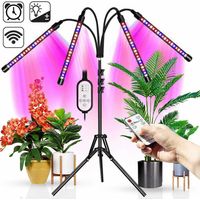 Ahlsen Pflanzenlampe, 4-Kopf-Pflanzenlampe, Vollspektrum-Wachstumslampe mit automatischem Timing – EIN/AUS 4H/8H/12H
