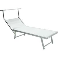 LETTINO MARE PRENDISOLE ALLUMINIO REGOLABILE SPIAGGIA PISCINA BIANCO (38189)