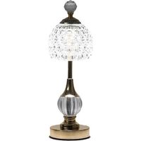 Lampe de table en cristal sans fil - 3 couleurs - Lampe de table LED vintage - Lampe de table LED sans fil - Lampe de table sans fil - Lampe de table à batterie - Intensité variable [Classe énergétiqu