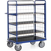 Bako Logistiksysteme Etagenwagen F600 mit 5 Ladeflächen und 3 Gitterwänden 1500mm hoch 1000x700mm