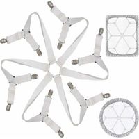 Tendeur Drap Housse Lit Drap Réglable Attache Drap Housse Élastique 3 Voies 6 Côtés Feuilles De Literie Bretelles Drap De Lit Attaches Pour Draps De Lit Coussin De Canapé Matelas Blanc