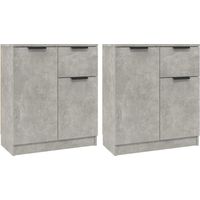 2 Stk. Sideboard/Anrichte/Buffet Betongrau 60x30x70 cm Holzwerkstoff LXWW837171