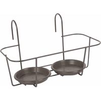 Haken-Blumentopfhalter grau für 2 Töpfe