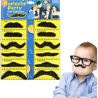 12 pièces Moustaches Postiches Autocollantes pour Fête Déguisement Carnaval