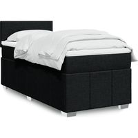 Lit simple - 90x190 cm, Sommier à lattes de lit avec matelas Noir Tissu WFE518700 Maison Chic