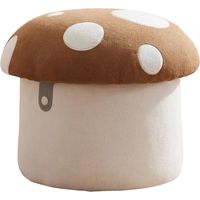 Wahson Tabourets pour Enfants en Chenille, Doux Tabouret de Rangement Mignon en Forme de Champignon, Chaise Enfant Sécurisée pour Chambre et Salon, Marron
