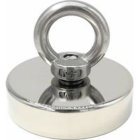 aimant néodyme 140 kg force diamètre 60 mm, aimants avec anneaux de levage puissant pour l'industrie et la science, pêche magnétique,de