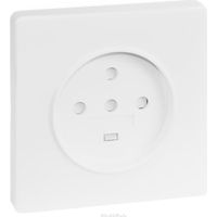 60284 Eur'ohm Square Prise De Courant 20a Blanc 3p+n+t 100mmx100mm