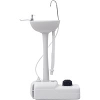Lavabo, lave-mains, lavabo mobile, portable, avec roulettes, 51 cm x 33,5 cm x 103 cm, blanc