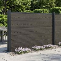 vidaXL Panneau de clôture WPC et Aluminium Noir