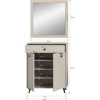 Ensemble d'entrée complet LUNA – Beige mat – 80x190x35 cm – Compact et fonctionnel