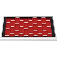 STIER Schubladeneinteilung Muldenplatten BLH 50 mm Innenmaß 800x450 mm 15 MP mit 2 Mulden