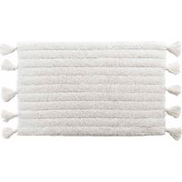 Tapis de Bain Coton Jacquard Tufté – MINATIS – Lavable en Machine – Certifié Oeko-TEX - Blanc
