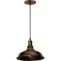 Lustre Suspension Industrielle Vintage Luminaire Plafonnier Abat-jour en Métal Lampe à Suspension Ajustable E27 Ø27CM Couleur Laiton - 1Pcs