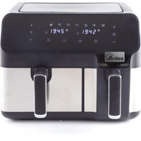 Freidora de aire caliente doble Ardes ARFRYA03D 9 L Independiente Acero inoxidable Negro