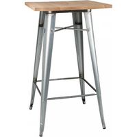Mange-debout carrée d'intérieur (H)1040 x (L)600 mm, acier galvanisé gris foncé, bois