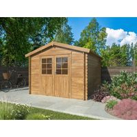 Abri bois Rita 296x296 cm épaisseur 28 mm épicéa autoclave - Sans plancher