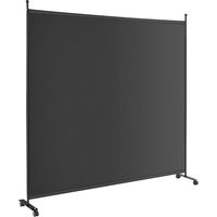 COSTWAY Separé Divisorio Singolo 184 x 184 CM, Paravento da Interno ed Esterno con Ruote Bloccabili, Pannello Divisorio per Ambienti Interni Portatile da Soggiorno Camera da Letto e Ufficio (Nero)