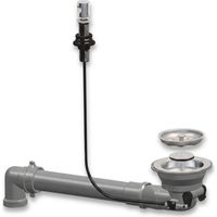 Automatisches Ablaufventil für Spüle mit platzsparendem Kabel LIRA, glänzendes Nickel