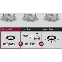 Paulmann 92490 EBL Choose Einbauring 3er Set 10 W Aluminium (gedreht)