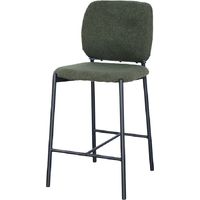 Barstuhl RITA – Grüner Stoff – Schwarze Metallfüße – Höhe 99 cm – Design-/Industriestil