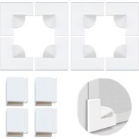 8 PCS Magnetic Window Screen Corners Accessories Kit Reinforced Corners Handles 4 Windproof Heavy Duty Clips for Seamless Repairs and Effective Mosquito Protection (Two Sets, White)