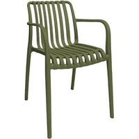 Poltrona In Propilene Nives Verde 56x42x81 cm,Design Moderno, Portata 120 kg,Impinabili