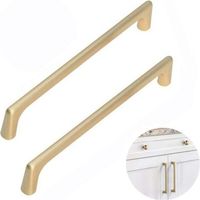 FENOPLASTICALot de 2 poignées de tiroir de cuisine en laiton brossé, style moderne, entraxe 160 mm