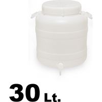 Tanica/Bidone/Fusto in plastica a bocca larga con predisposizione rubinetto + rubinetto 30lt.
