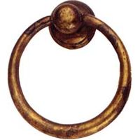 MANIGLIE PER MOBILI AD ANELLO SNODATE MOD.09202 IN OTTONE ANTICATO- - mm.40x46h. - 5 pezzi METALSTYLE
