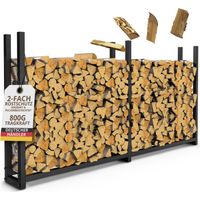 Kaminholzregal außen Metall VERZINKT 223x25x115 Stapelhilfe Brennholz 800kg Brennholzunterstand