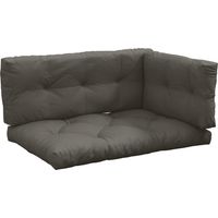 Set 3 Pezzi Cuscini da Giardino per Divani e Pallet in Poliestere con Imbottitura Spessa, Grigio Carbone
