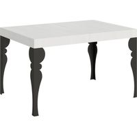 Table Extensible Paxon 140/400X90 Cm FrĂŞne Blanc Pieds Anthracite